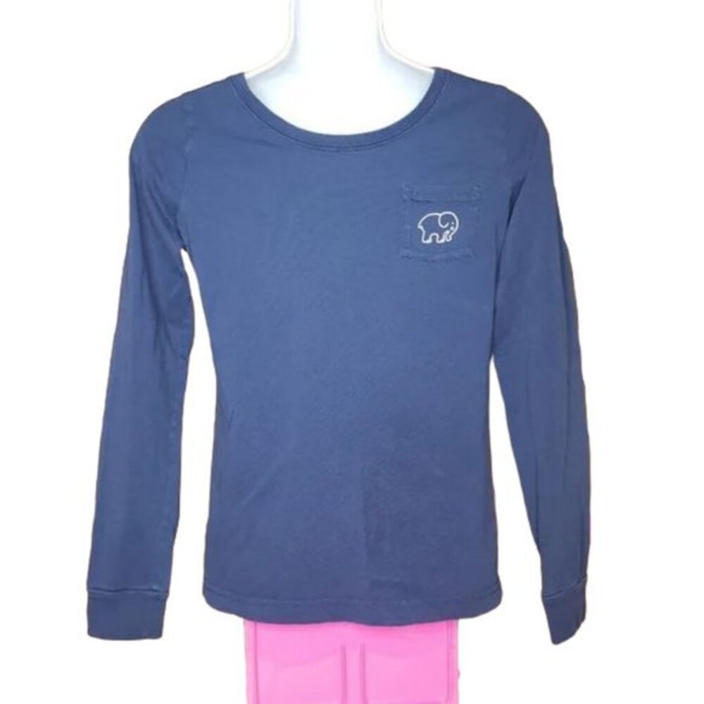 IVORY ELLA NAVY BLUE LONG SLEEVE T SHIRT SIZE SMALL